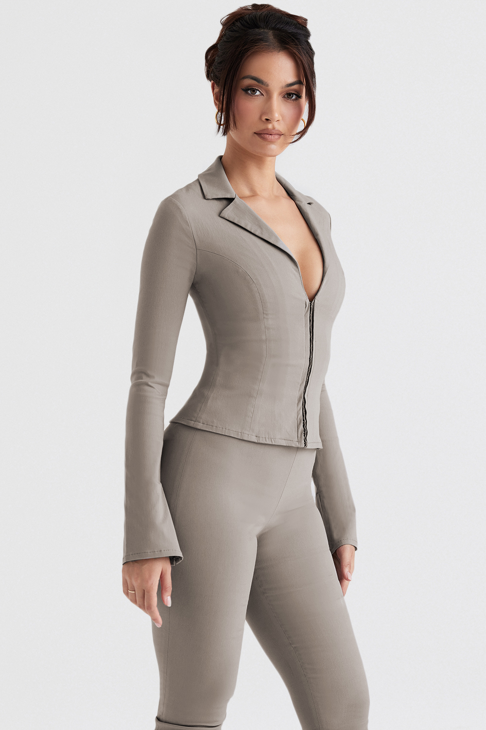 Zakira Smoke Fitted Shirt