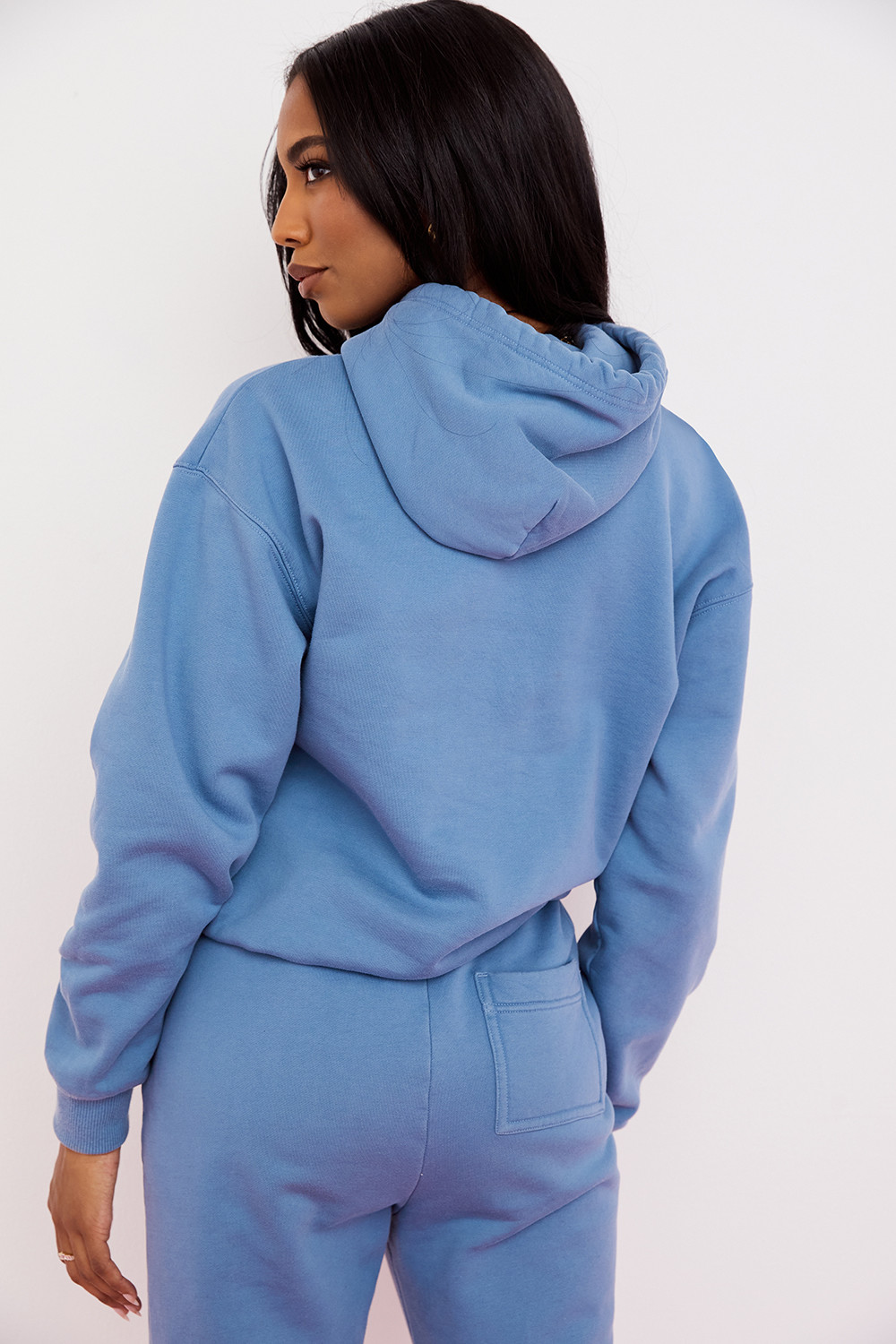 Halo Azure Cotton Fleece-Back Oversized Hoodie