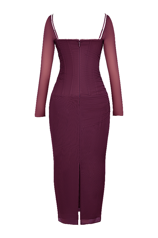 Katarina Wine Maxi Dress