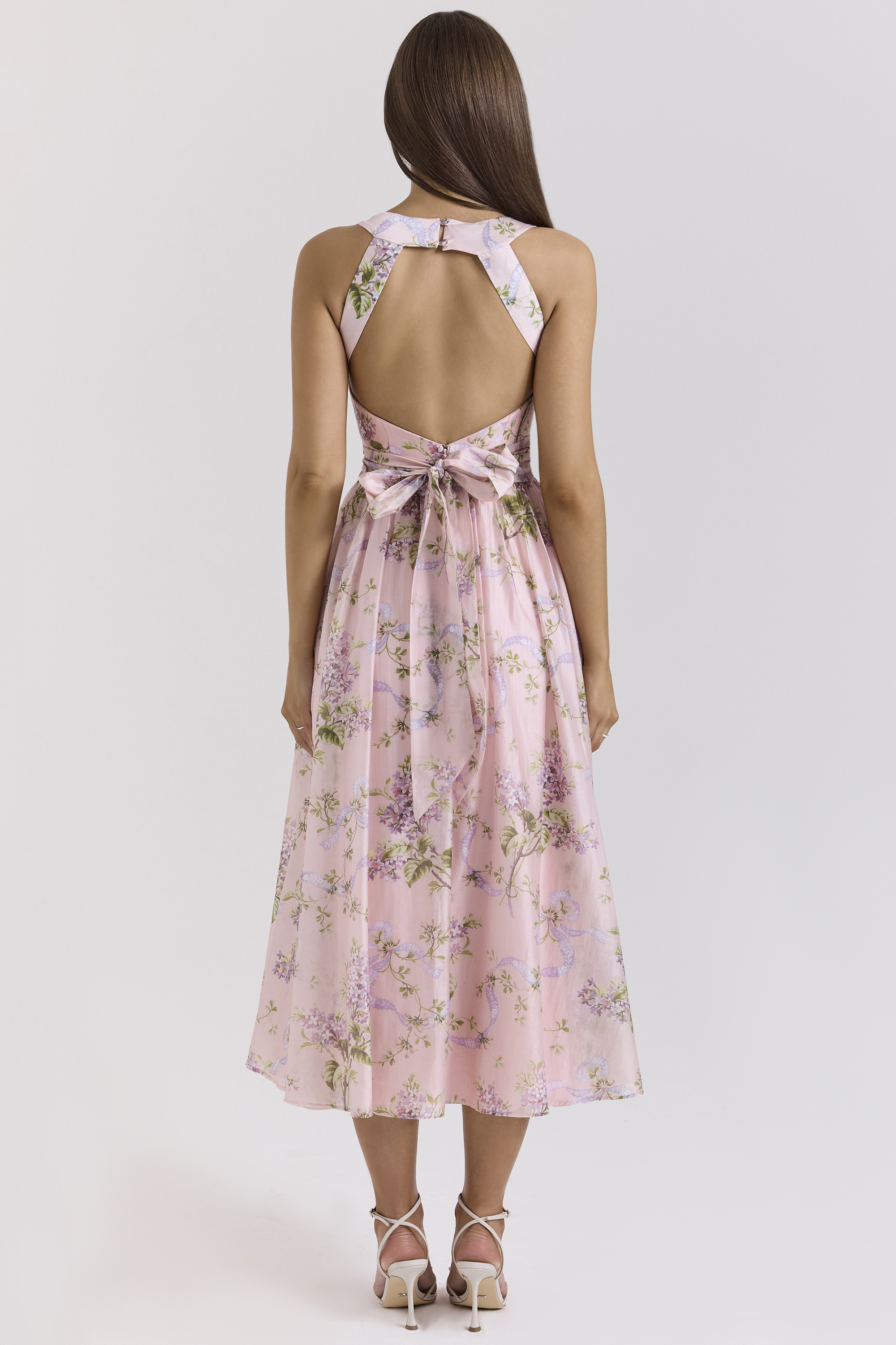 Minerva Pink Floaty Chiffon Midi Sundress