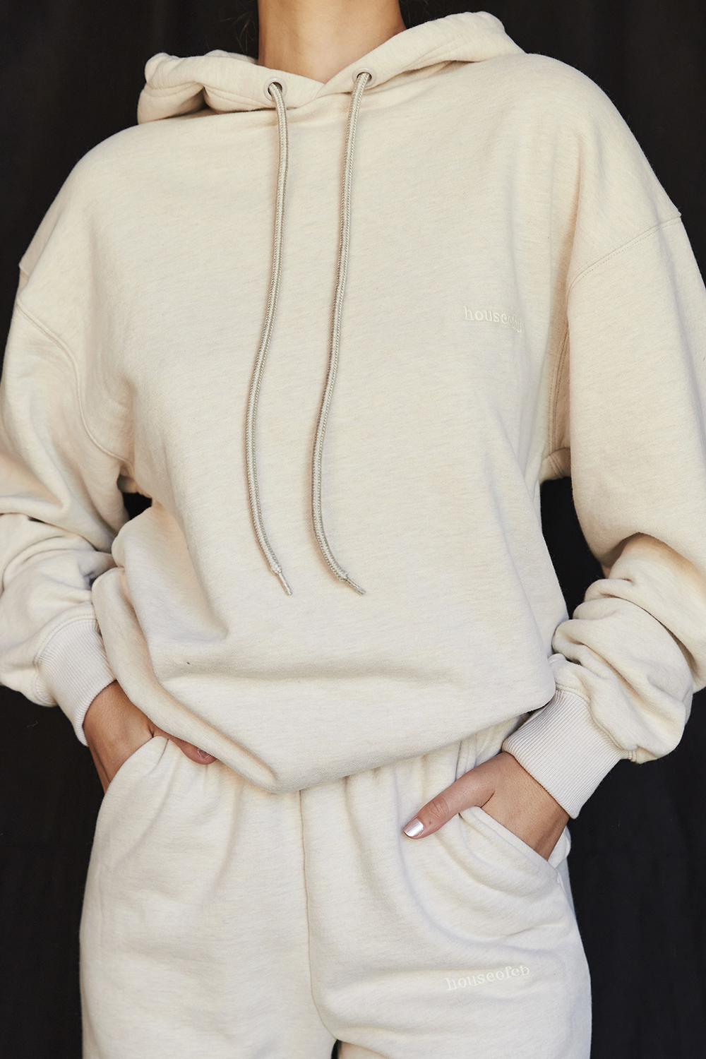 Halo Oatmeal Cotton Fleece-Back Oversized Hoodie