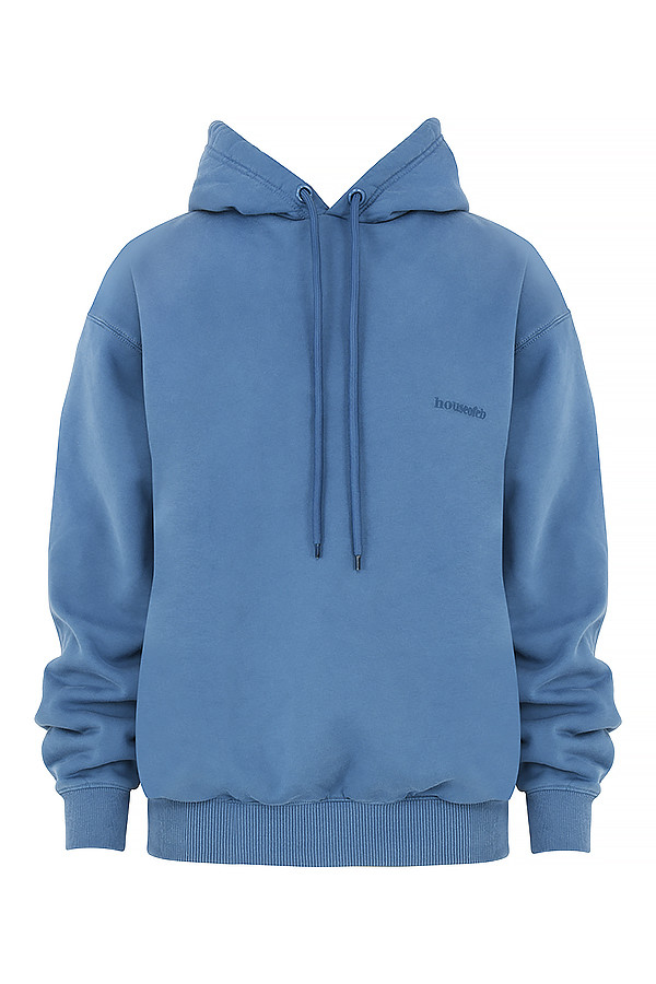 Halo Azure Cotton Fleece-Back Oversized Hoodie