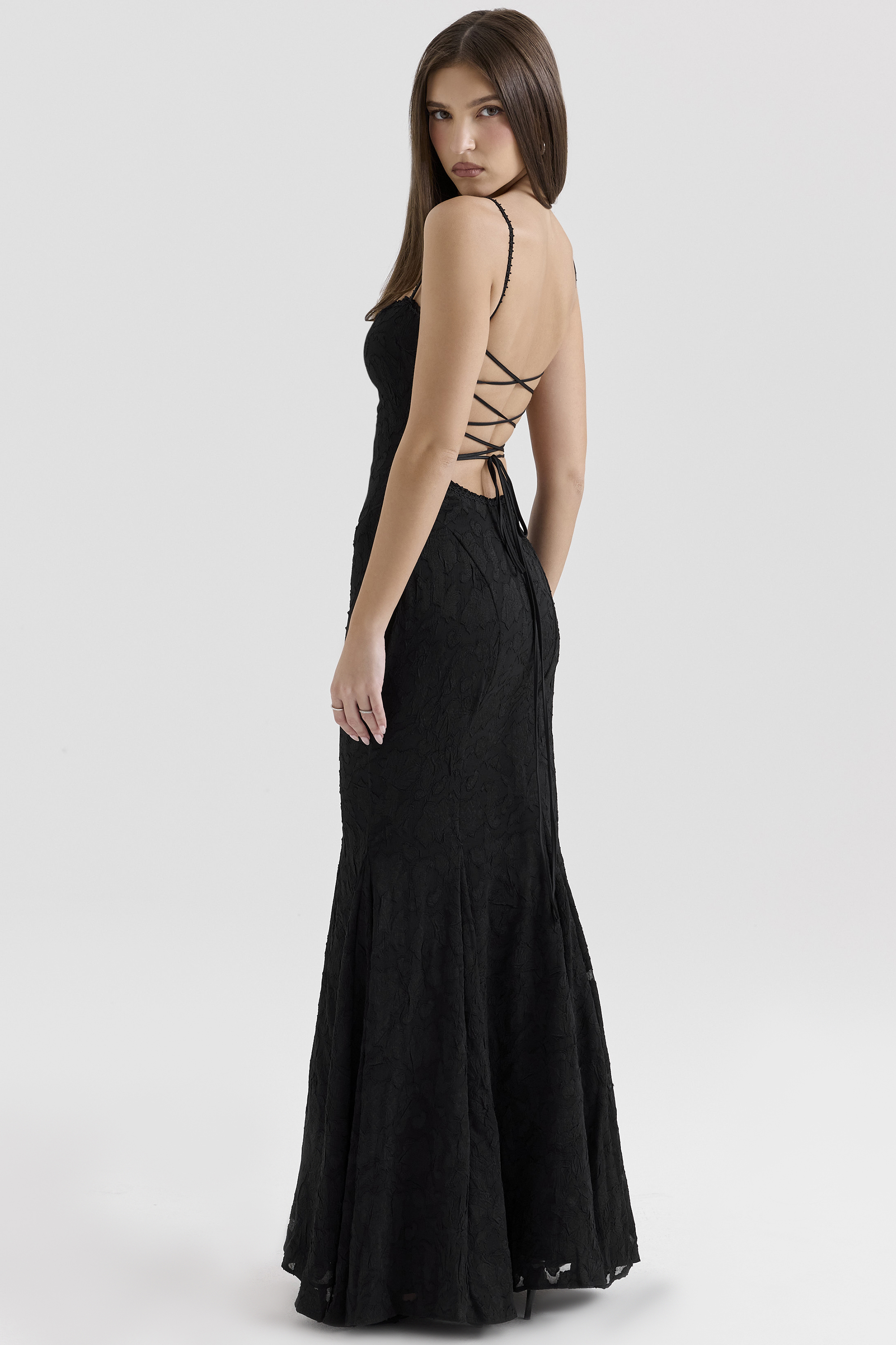 Joan Black Lace Maxi Dress