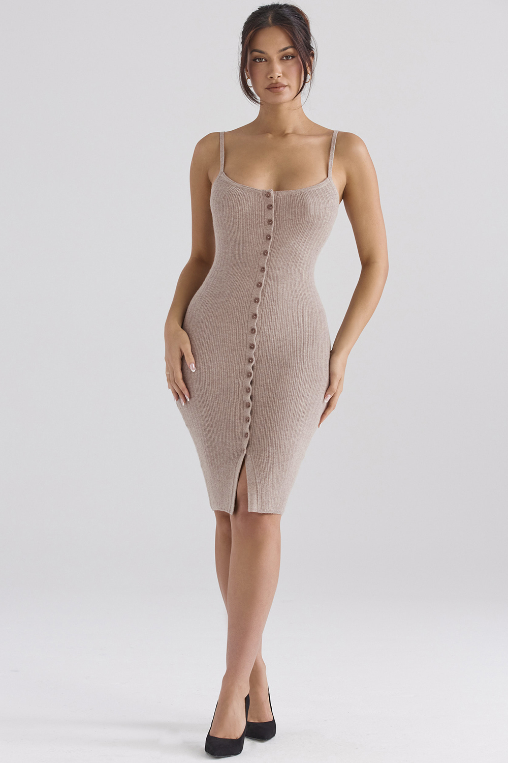 Teva Beige Cashmere Knit Midi Dress - SALE