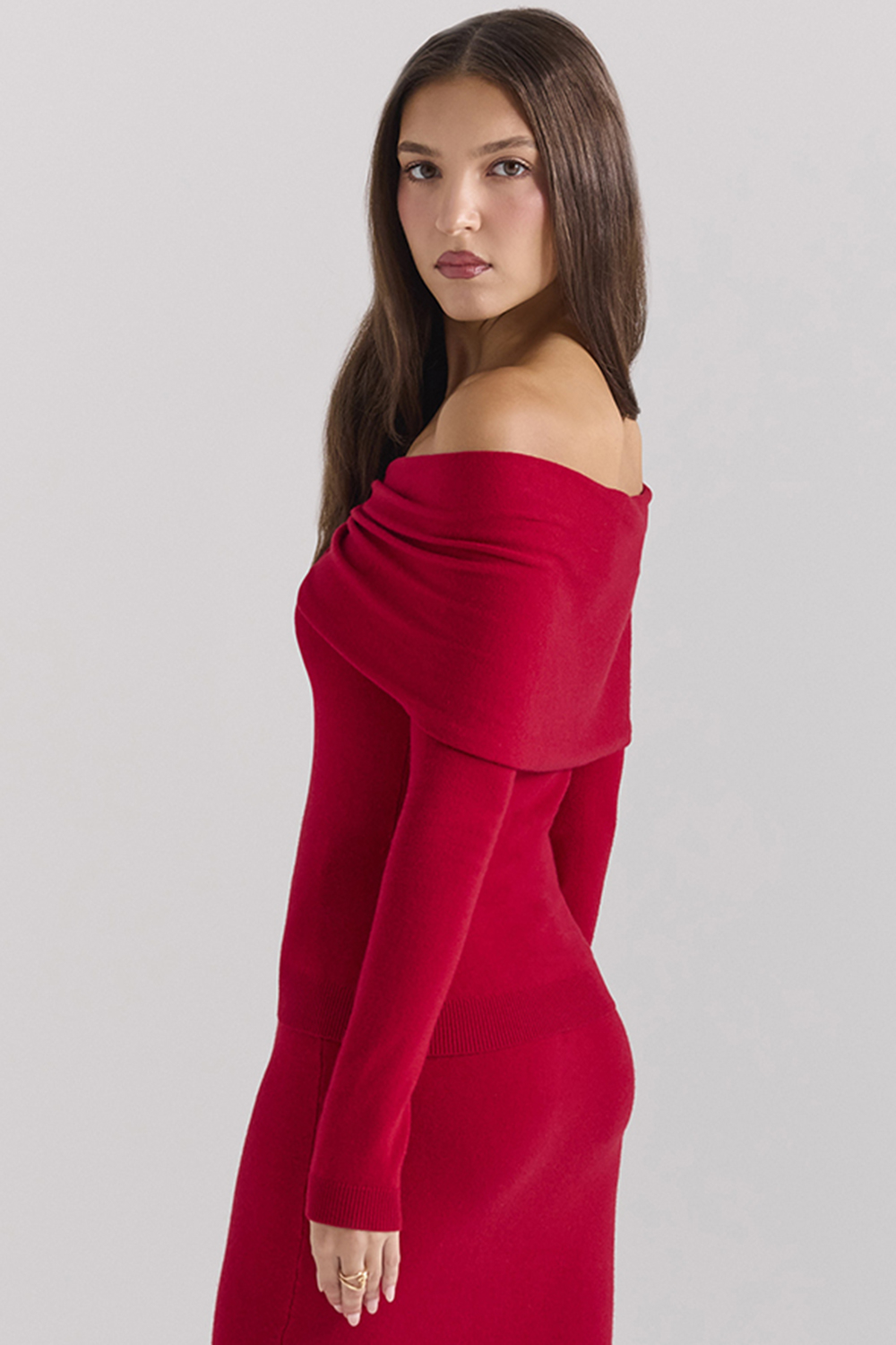 Amaryllis Holly Red Cashmere Blend Sweater