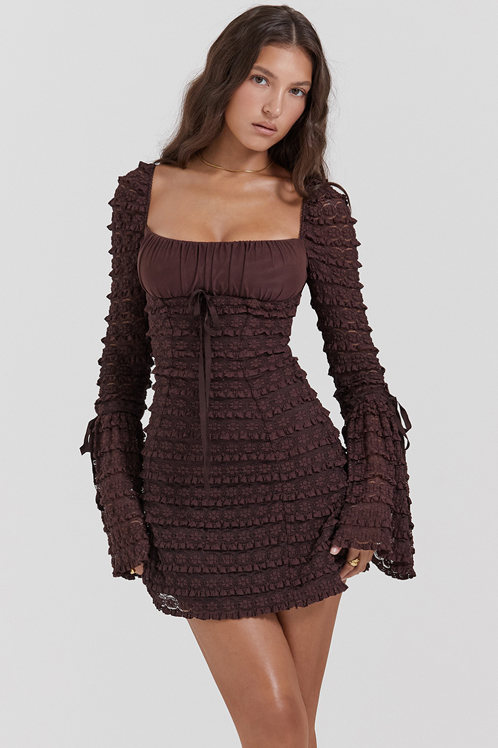 Marisa Espresso Lace Dress