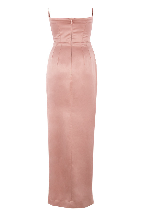 Adrienne Blush Satin Strapless Gown