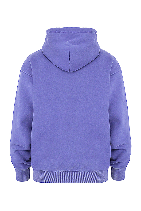 Halo Purple Cotton Fleece-Back Oversized Hoodie