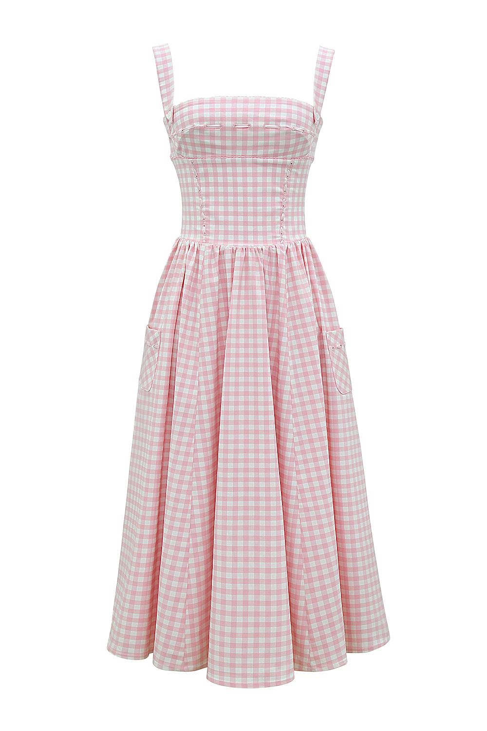 Vivien Strawberry Shortcake Gingham Midi Sundress