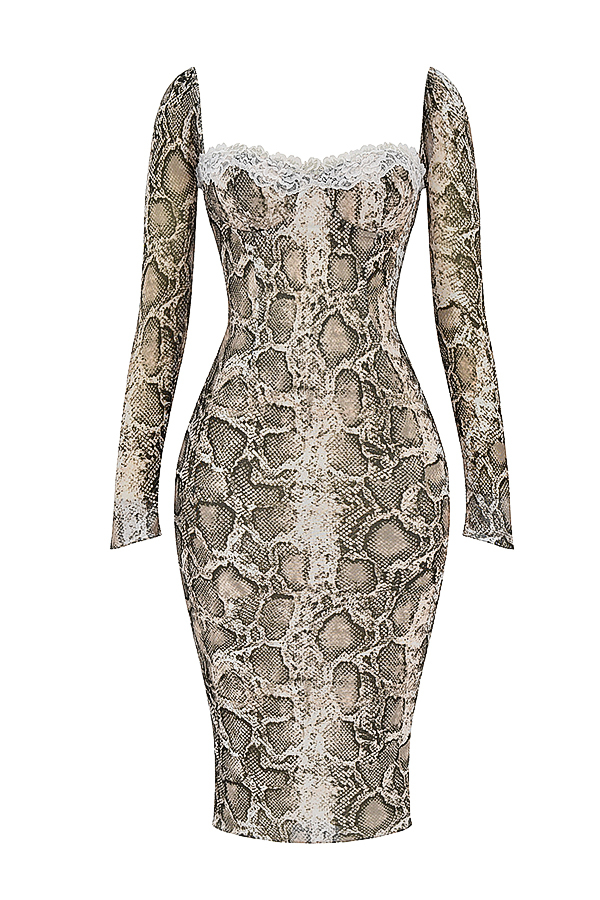 Seraphina Snake Print Corset Dress