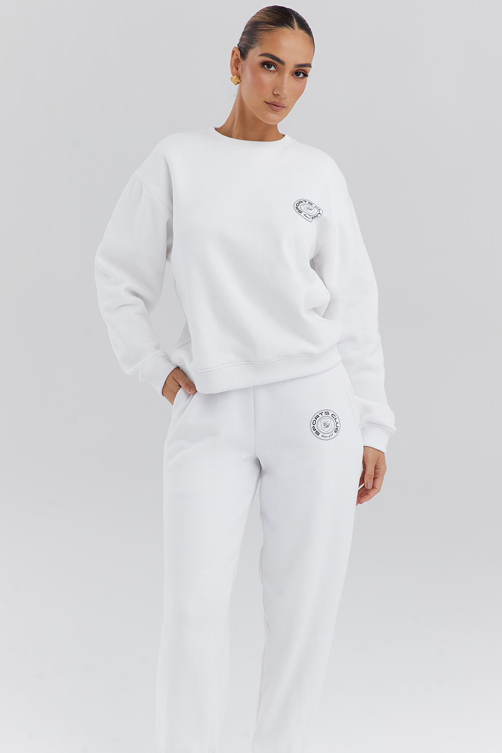 Haze White Crew Neck Sweatshirt