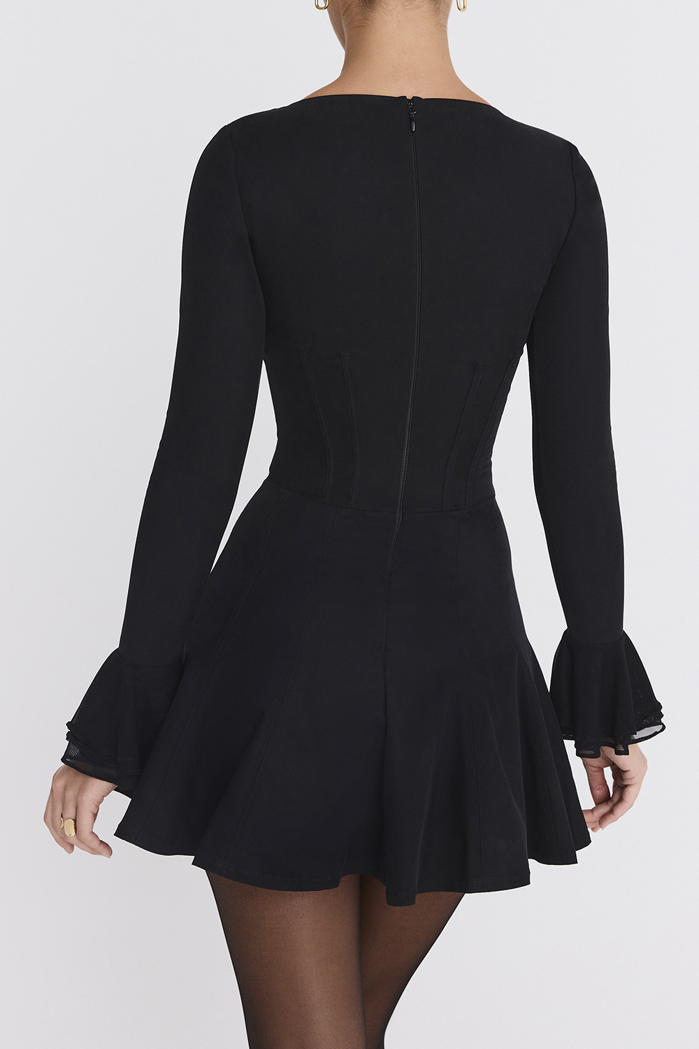 Mistress Rocks Black Pleated Corset Mini Dress - SALE