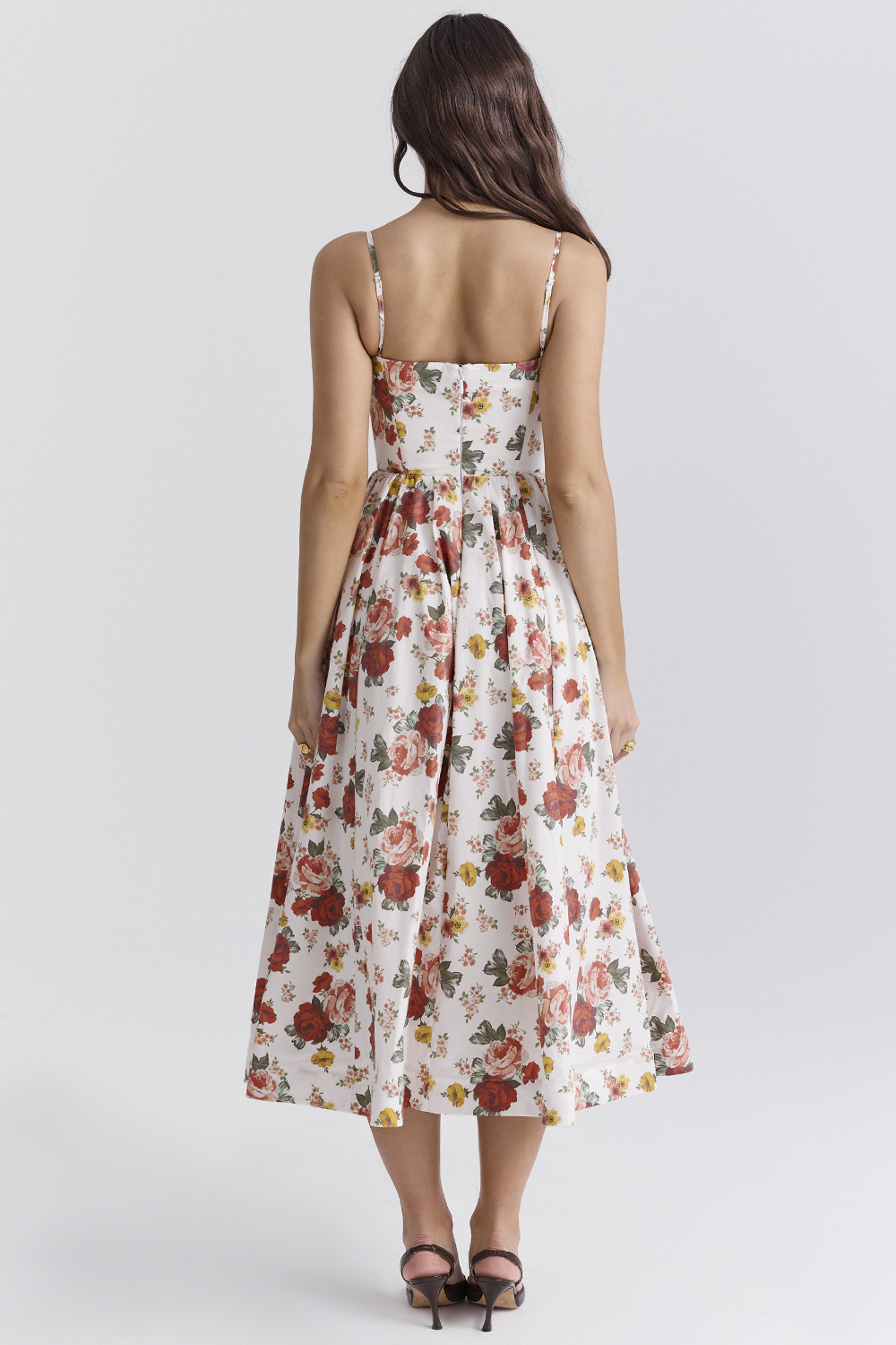 Lolita Italian Rose Print Cotton Corset Sundress
