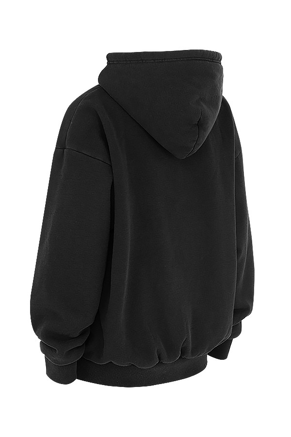 Storm Ink Cotton Fleece-Back Zip Through Hoodie