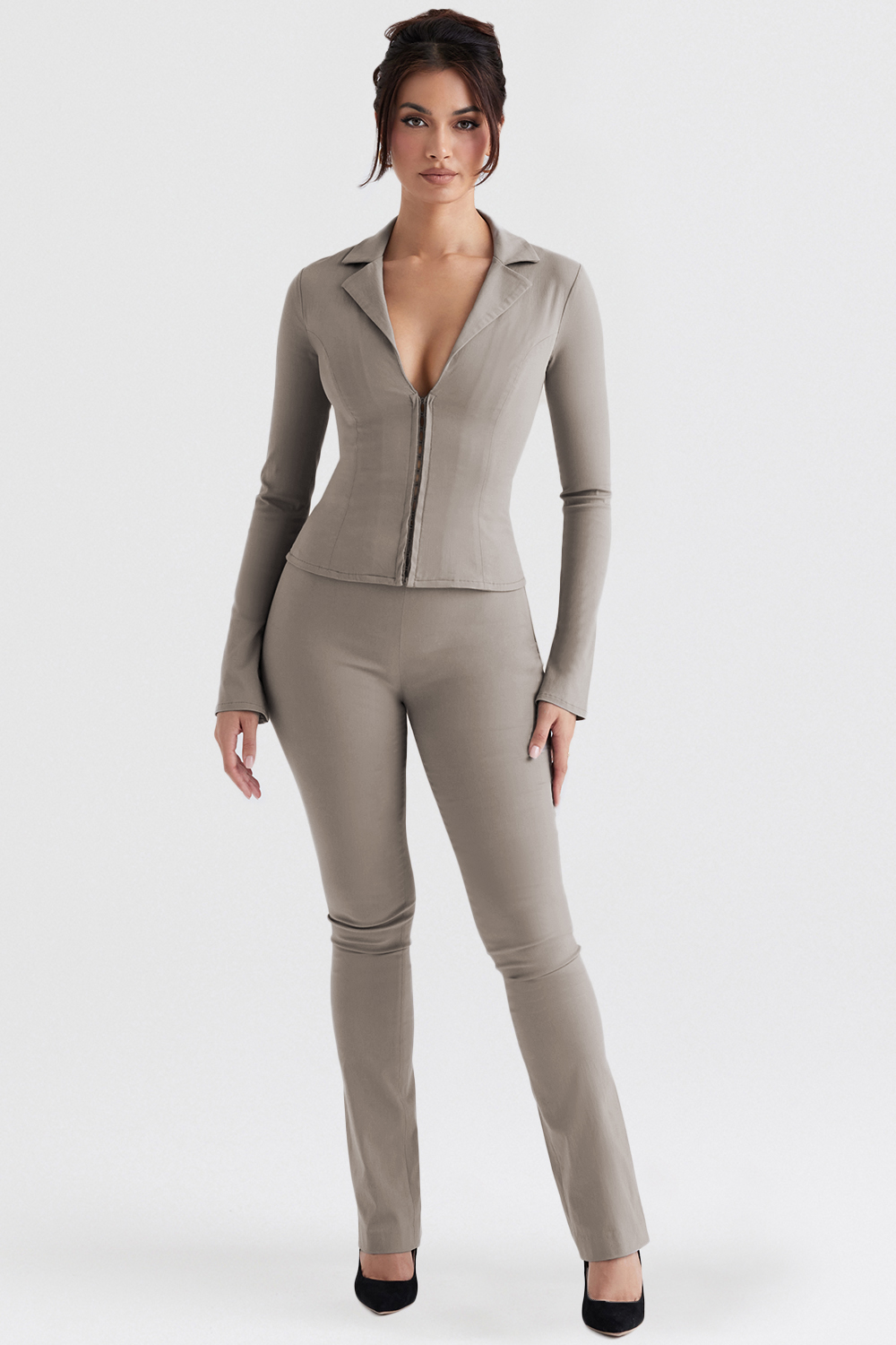 Zakira Smoke Fitted Shirt