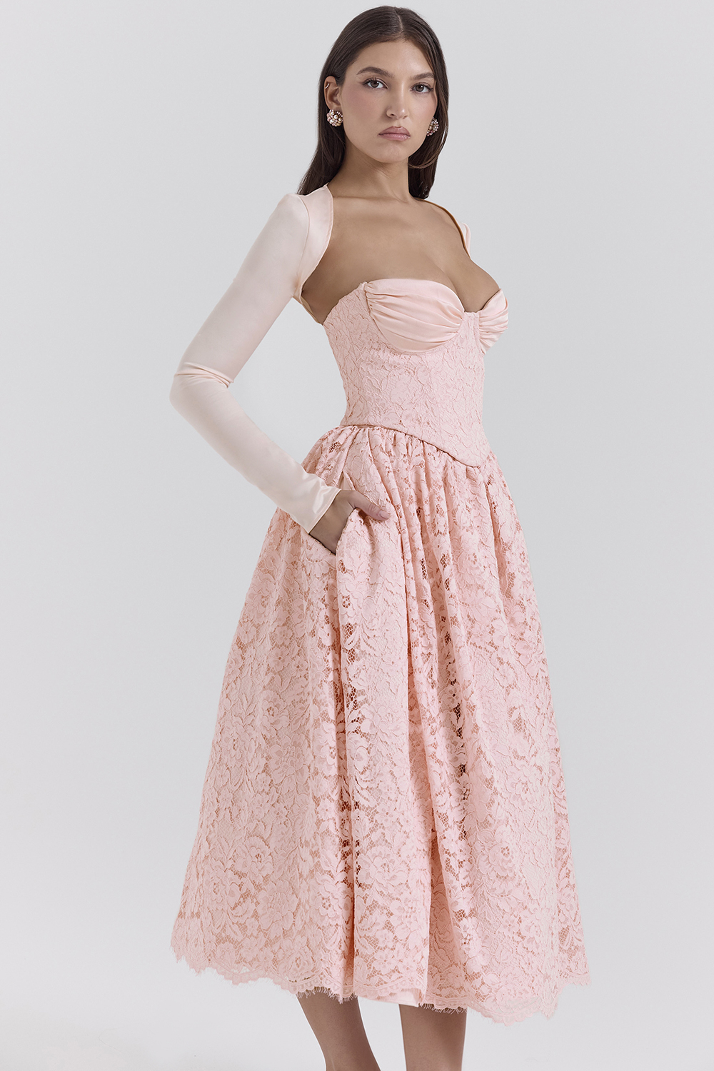 Duchess Ballerina Pink Lace Corset, Skirt and Bolero - SALE