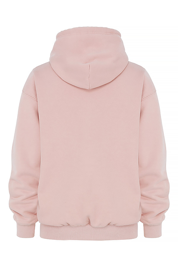 Halo Blush Cotton Fleece-Back Oversized Hoodie