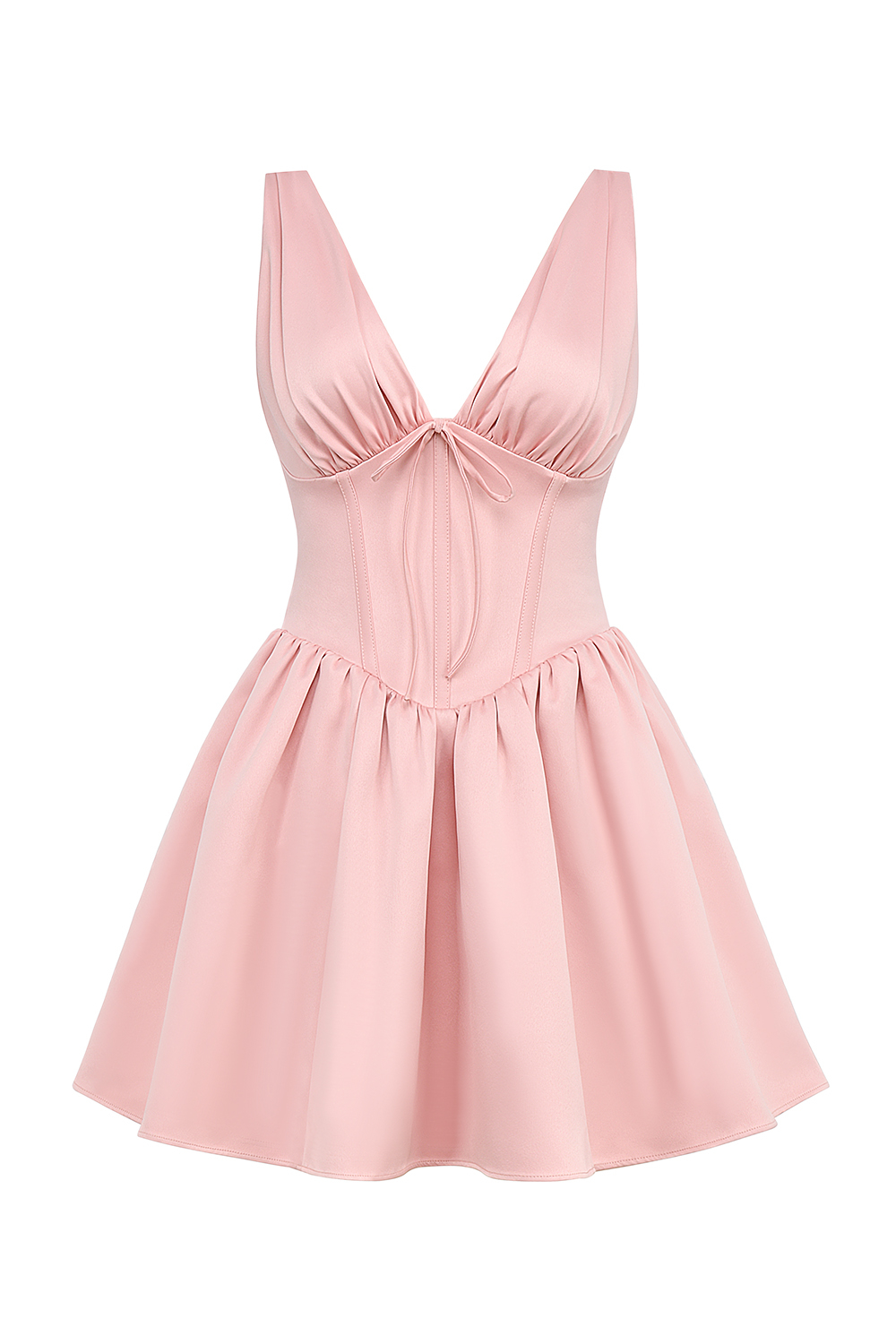 Emmeliette Powder Pink Satin Mini Dress - SALE