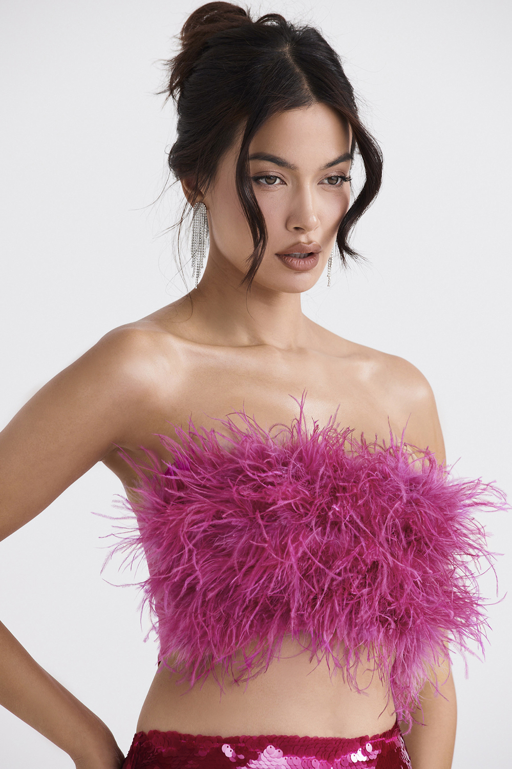 Fenella Hot Pink Trimmed Bandeau