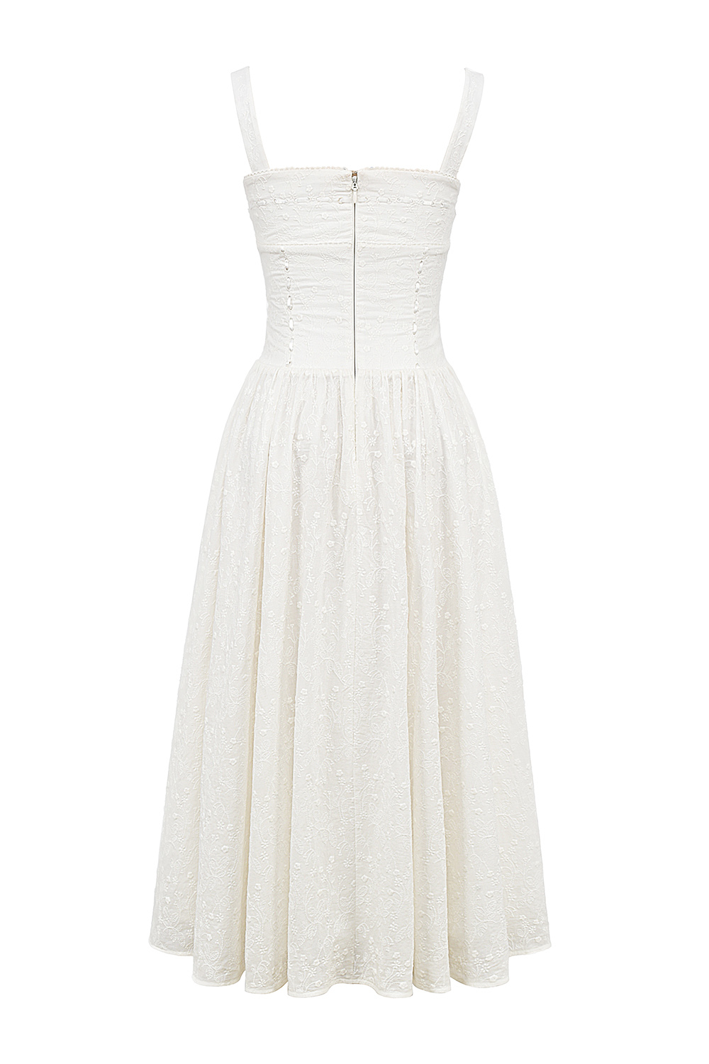 Vivien White Broderie Anglais Midi Sundress