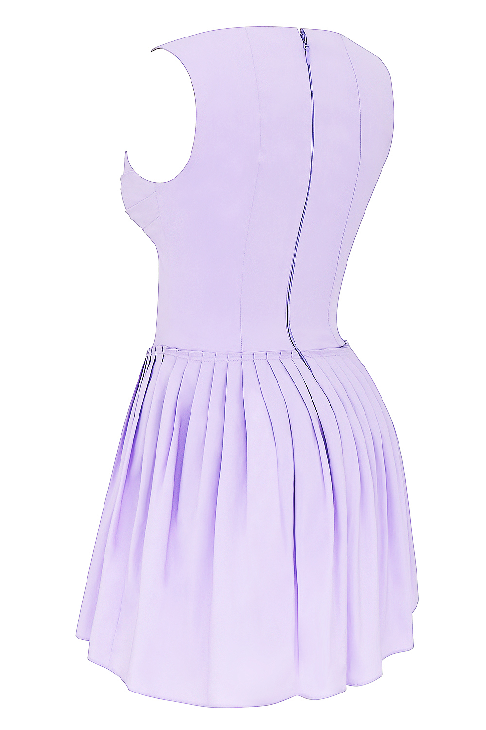 Cupid Orchid Pleated Cotton Mini Dress