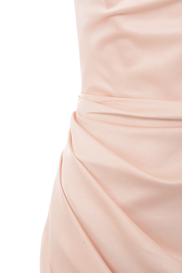 Adrienne Champagne Satin Strapless Gown