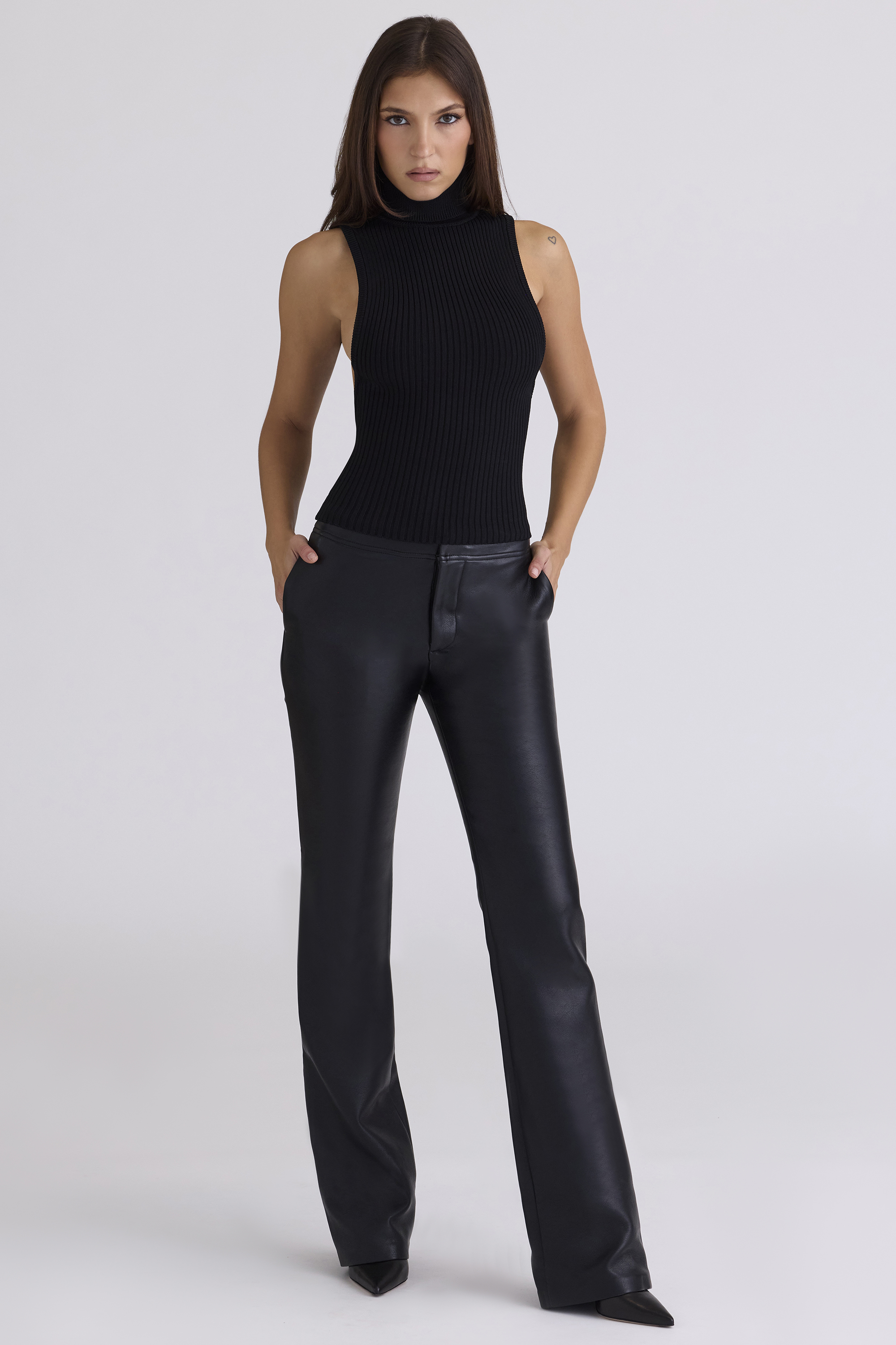 Dina Black Backless Top