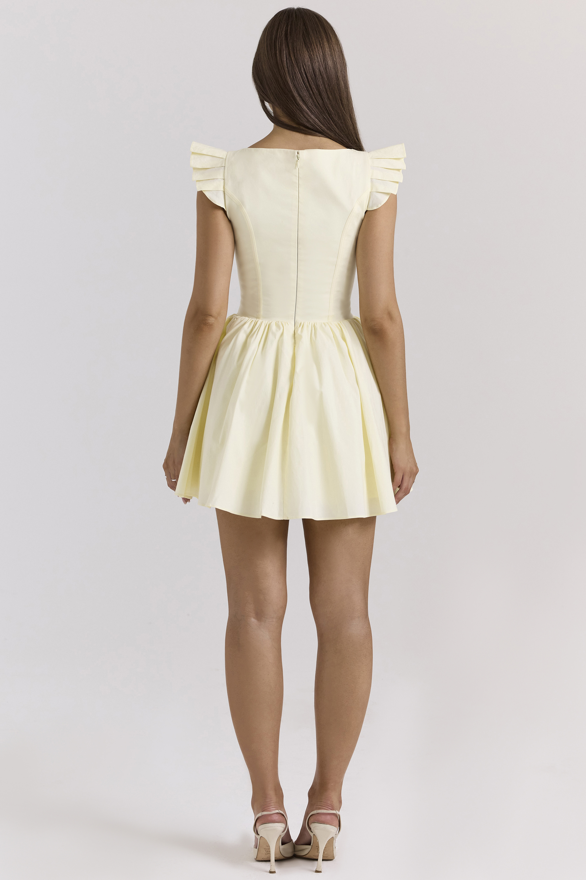 Sisi Lemon Cotton Embroidered Mini Dress