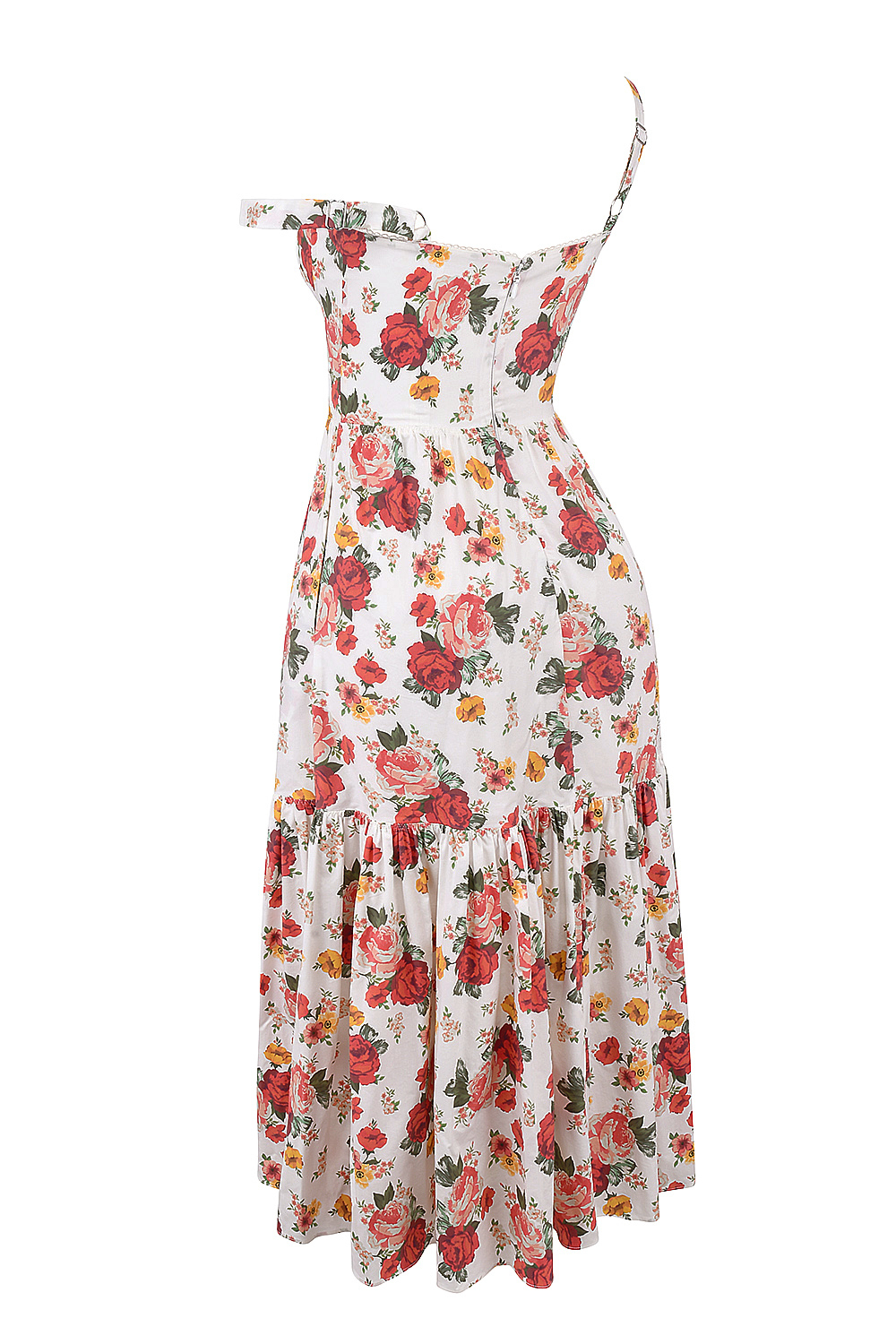 Elia Italian Rose Print Cotton Midi Sundress