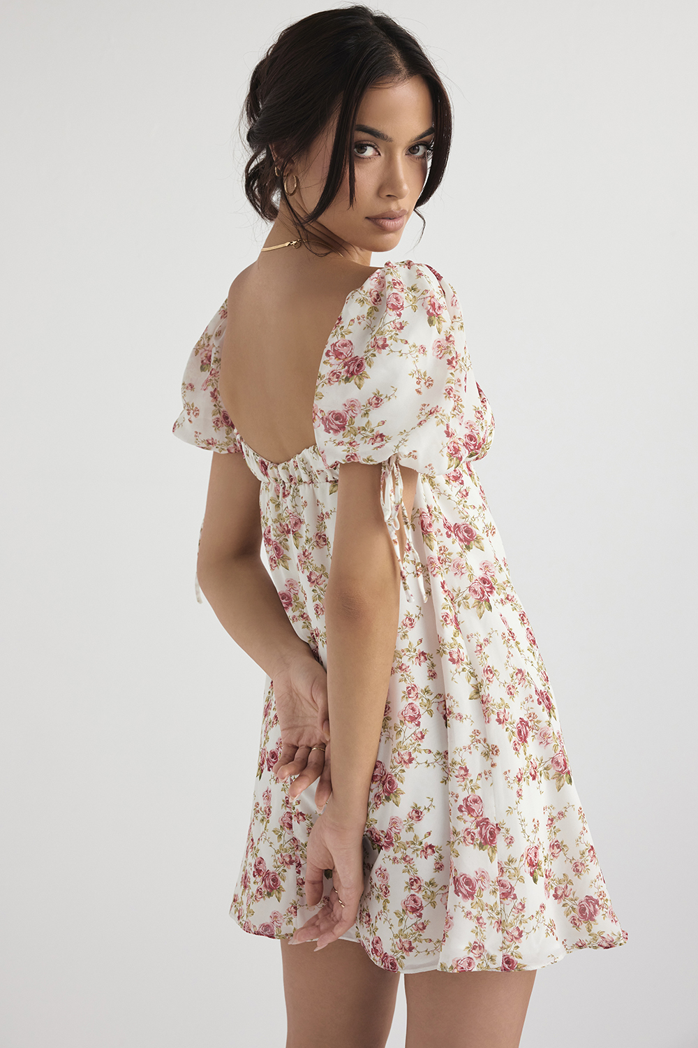 Princess Rose Print Mini Dress - SALE
