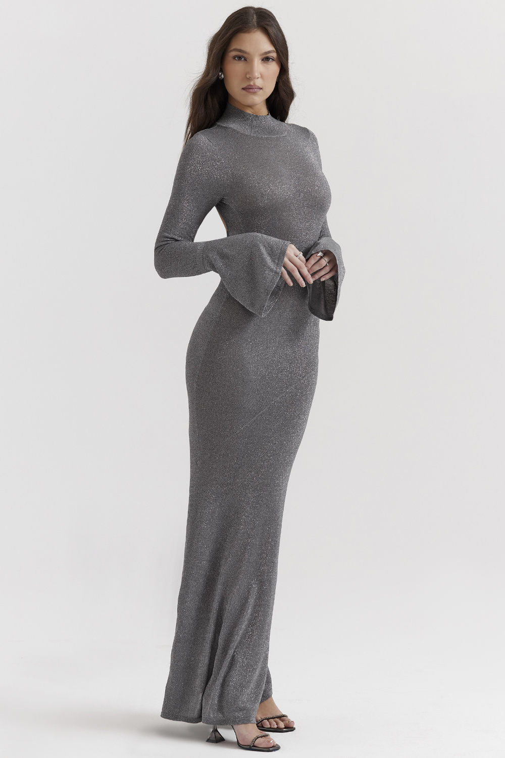 Sancha Steel Metallic Maxi Dress