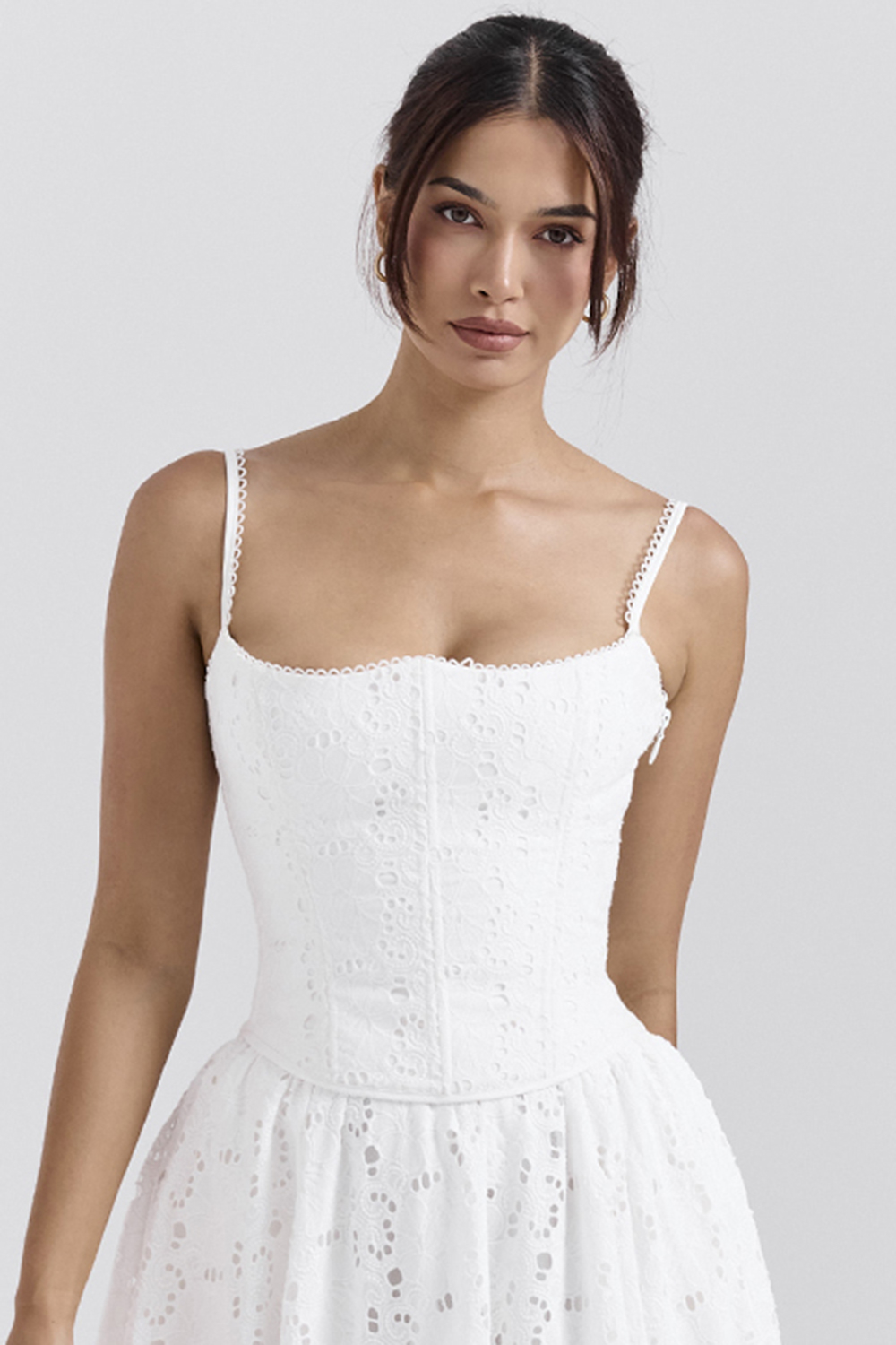 Lorina White Broderie Anglais Corset