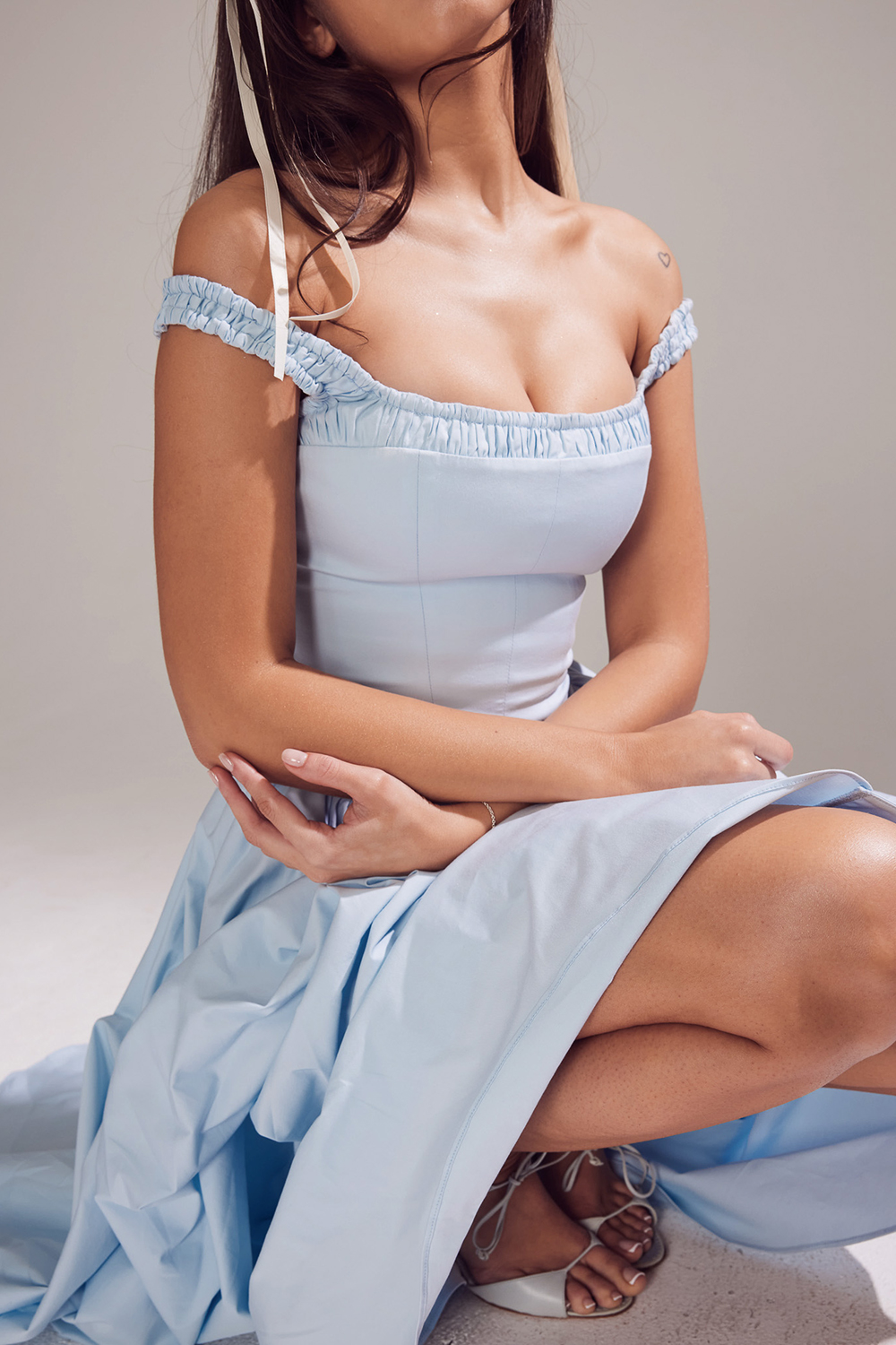 Dorothy Italian Azure Cotton Midi Sundress