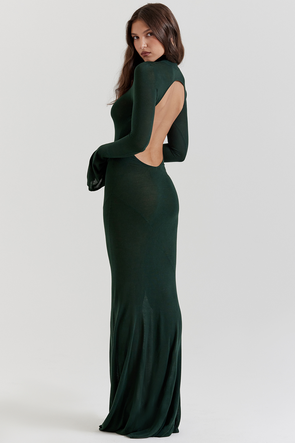 Sancha Forest Green Knit Maxi Dress