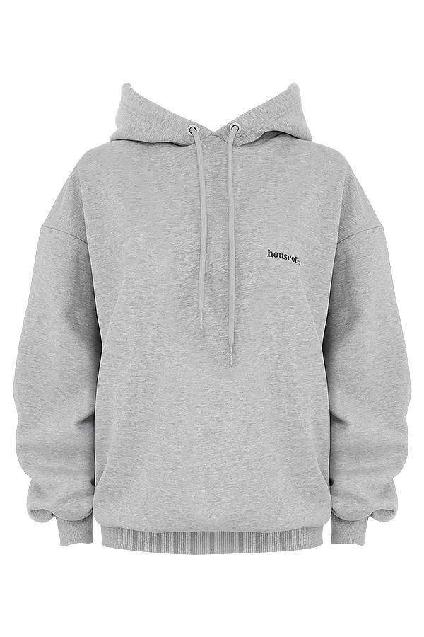 Halo Grey Cotton Fleece-Back Oversized Hoodie