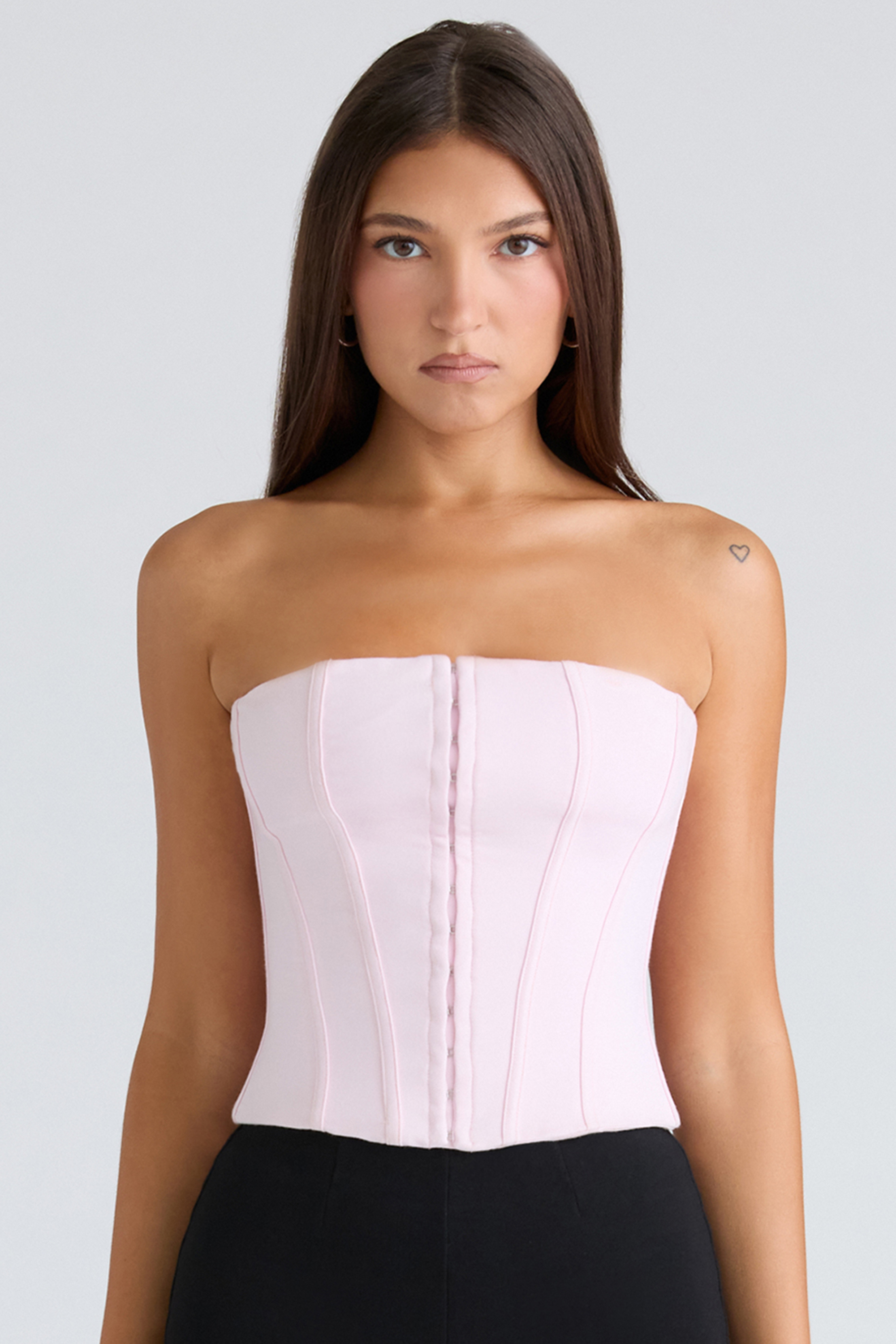 The Strapless Pink Stretch Corset Top