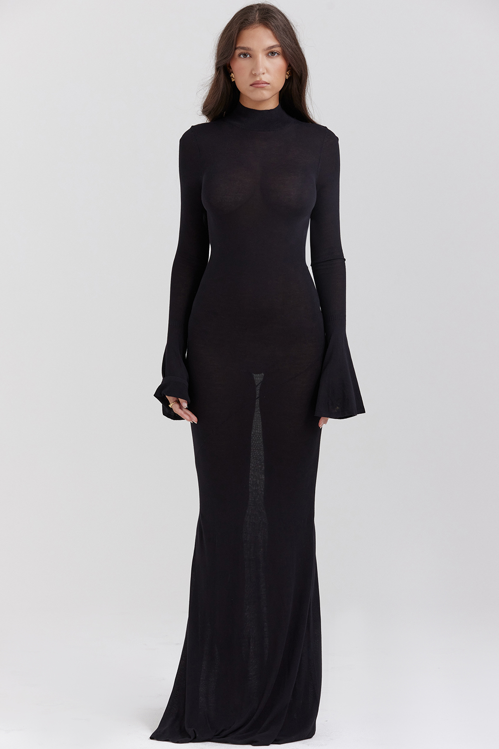 Sancha Black Knit Maxi Dress