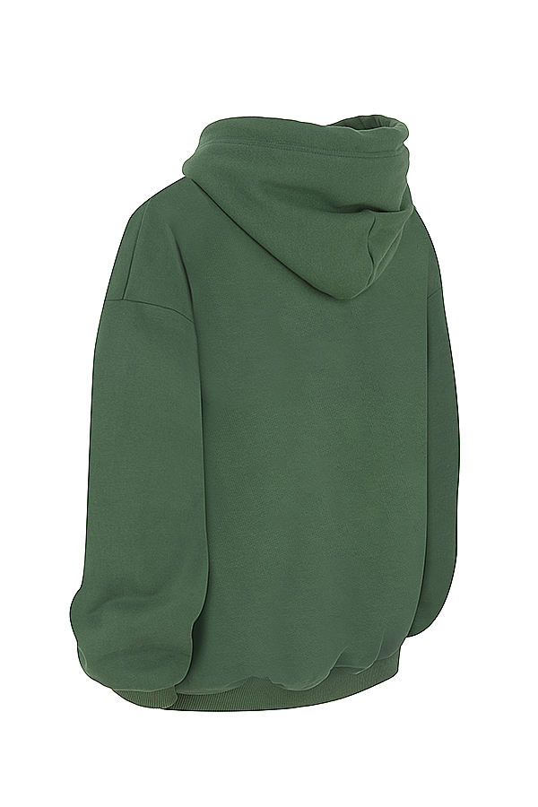 Halo Moss Cotton Fleece-Back Oversized Hoodie
