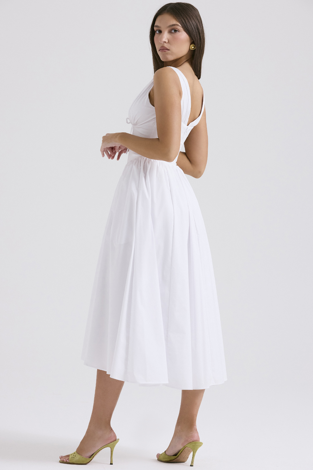 Emmelina White Cotton Corset Sundress
