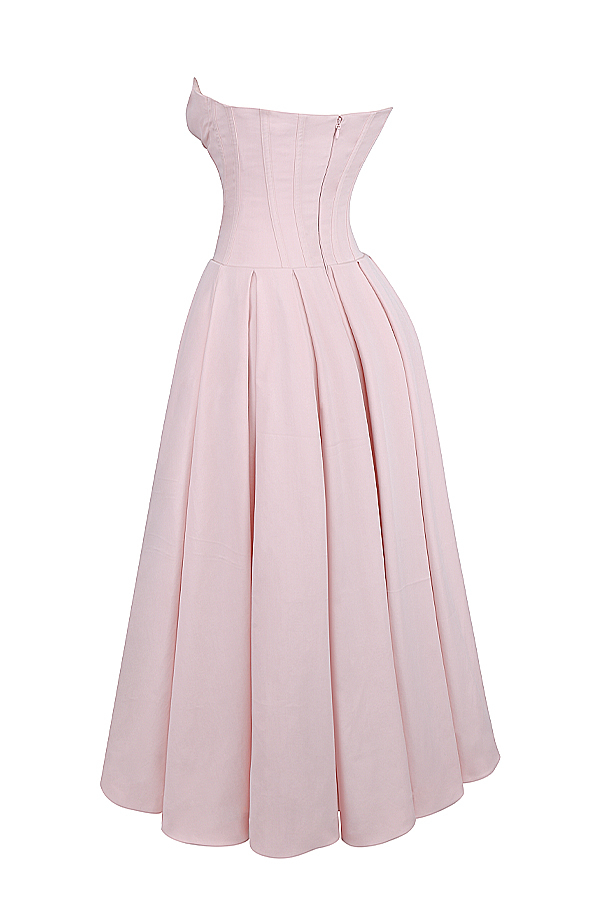 Lady Ballerina Pink Strapless Midi Dress