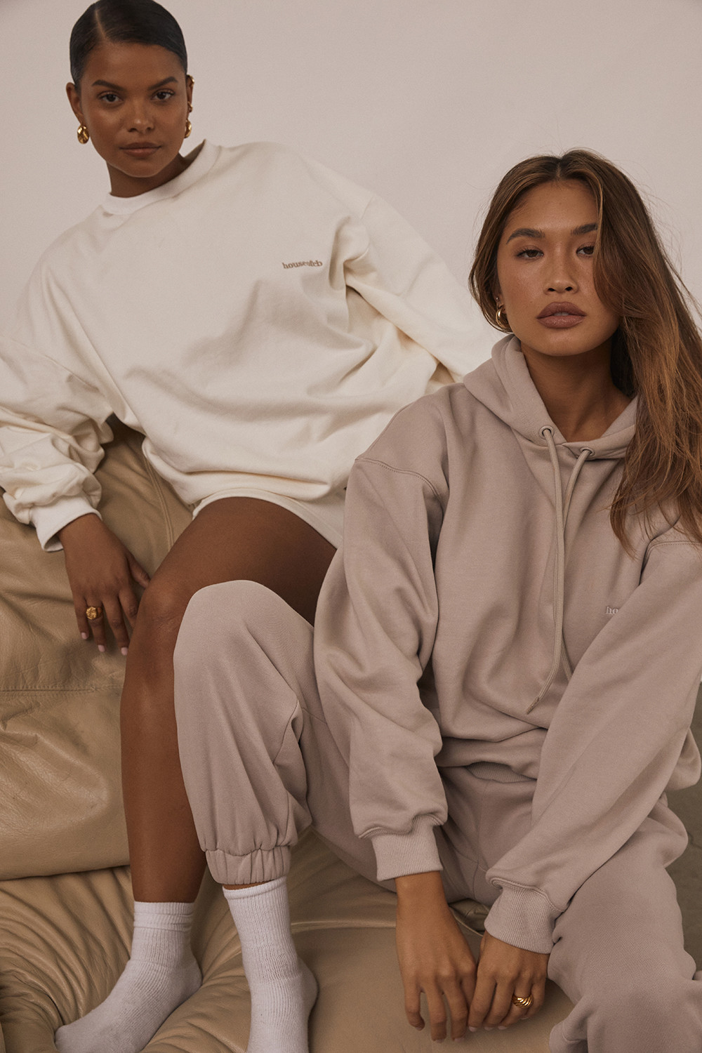 Halo Stone Cotton Fleece-Back Oversized Hoodie