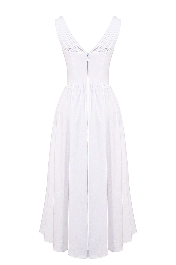 Emmelina White Cotton Corset Sundress