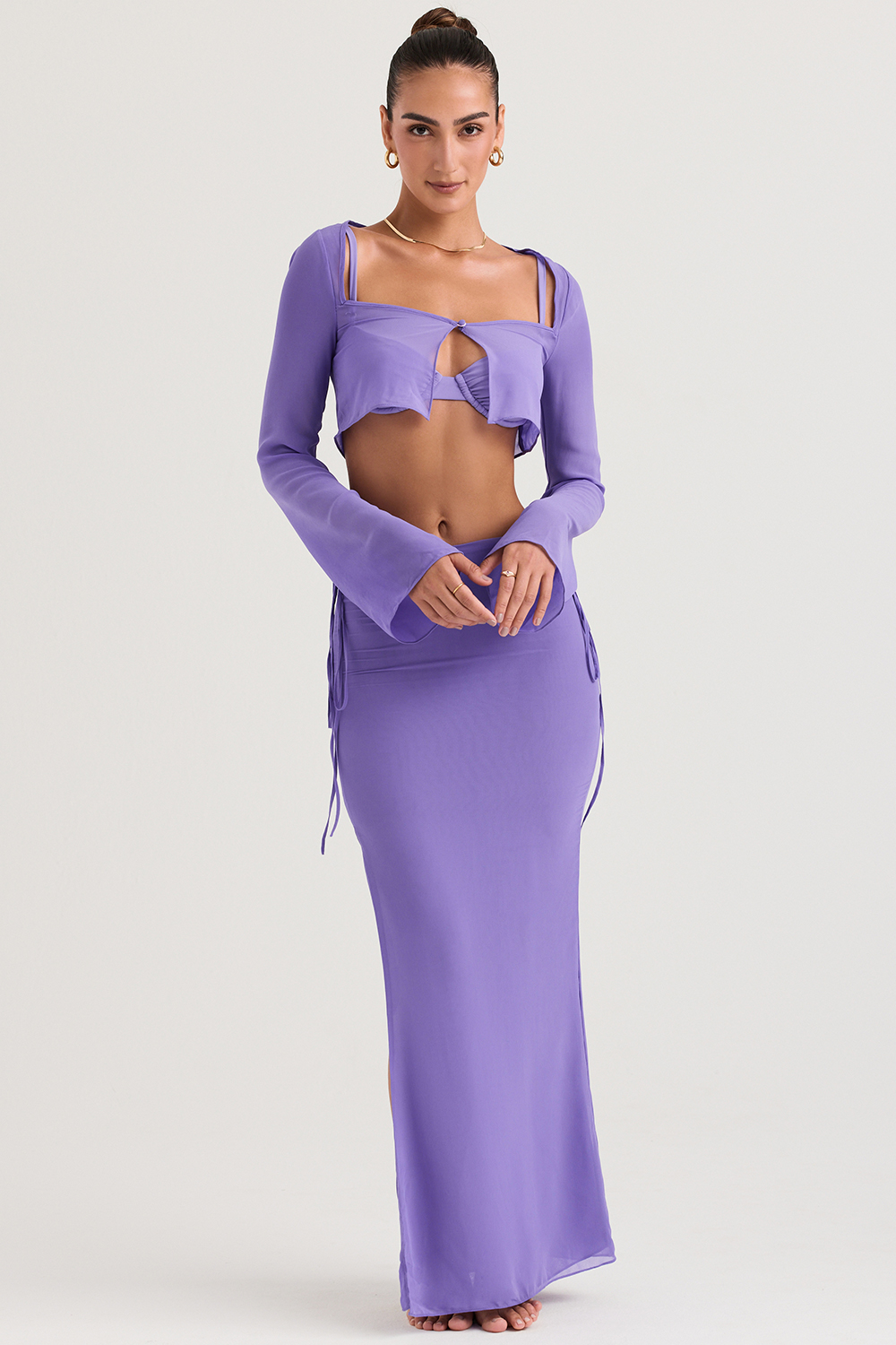 Amalfi Violet Cutout Maxi Skirt