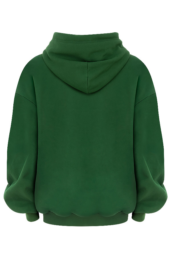 Halo Green Cotton Fleece-Back Oversized Hoodie