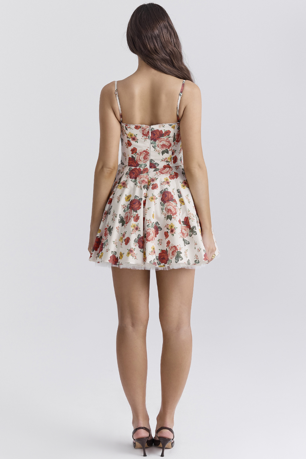 Minimoiselle Italian Rose Print Tulle Mini Dress
