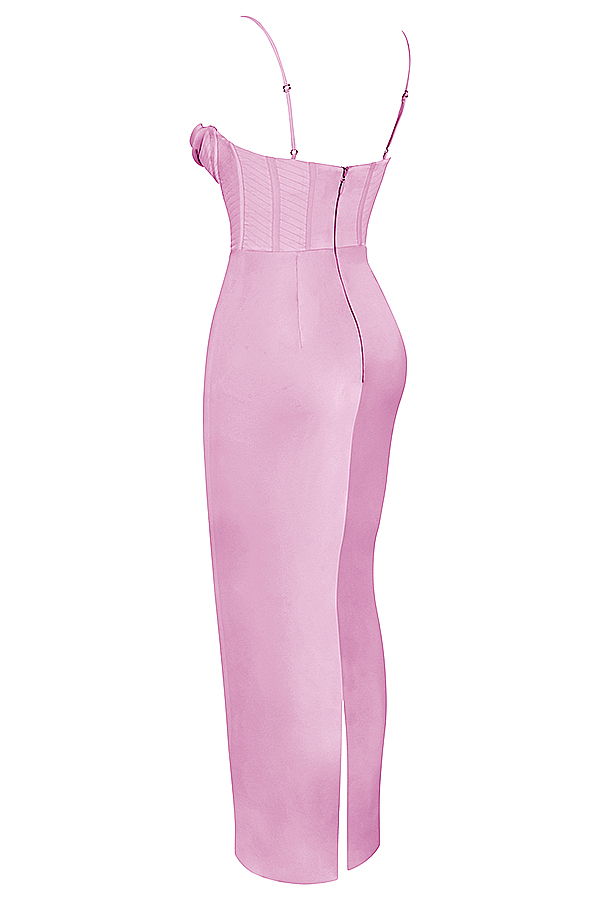 Charmaine Pink Corset Maxi Dress