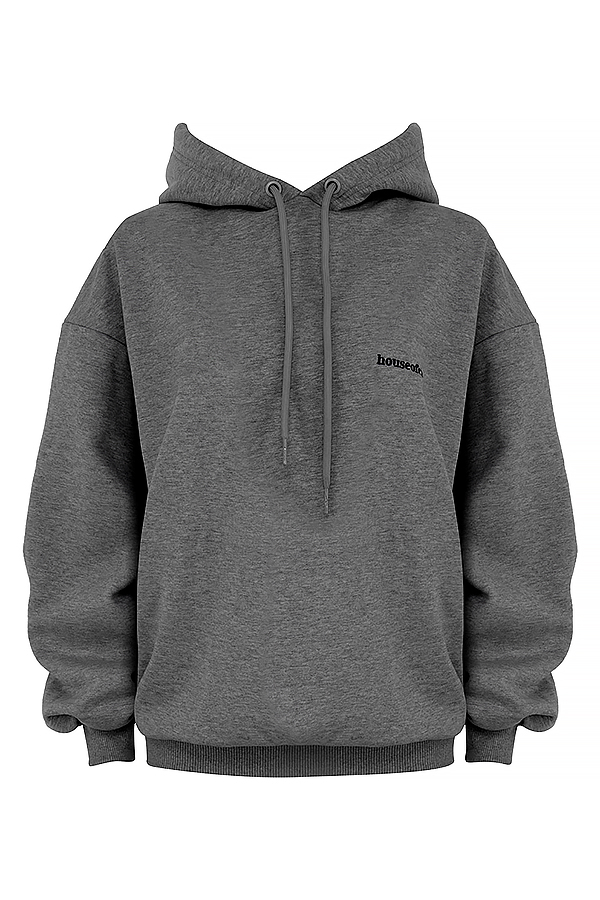 Halo Dark Grey Cotton Fleece-Back Oversized Hoodie
