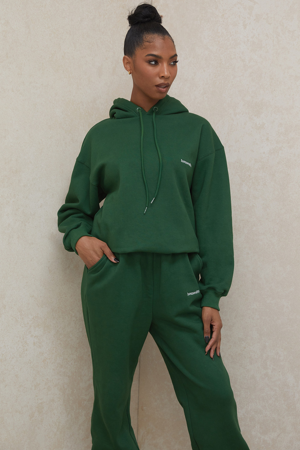 Halo Green Cotton Fleece-Back Oversized Hoodie