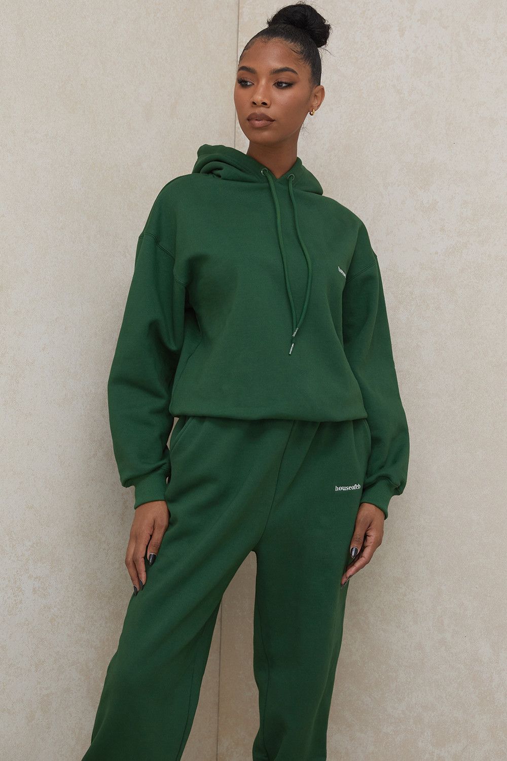 Halo Green Cotton Fleece-Back Oversized Hoodie