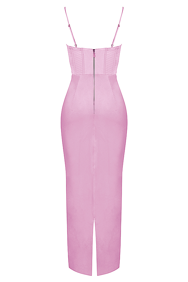 Charmaine Pink Corset Maxi Dress